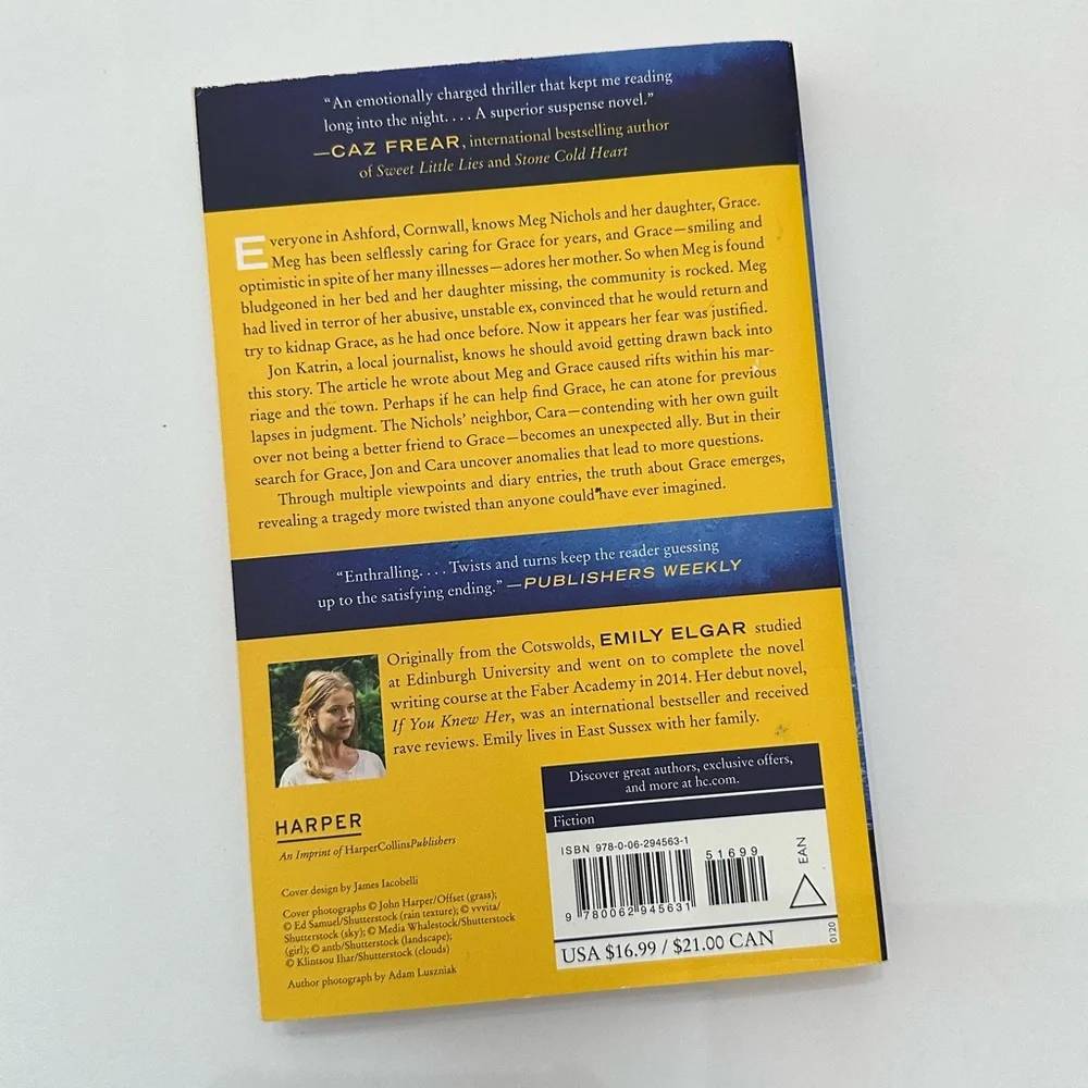 Grace is Gone By Emily Elgar Paperback Book Mystery Thriller